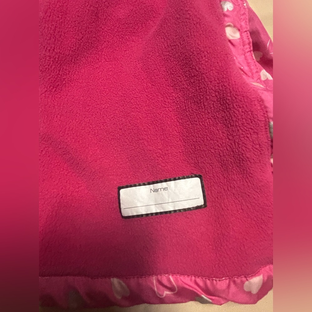 DKNY Pink Kids Raincoat with Heart Pattern - Picture 13 of 16